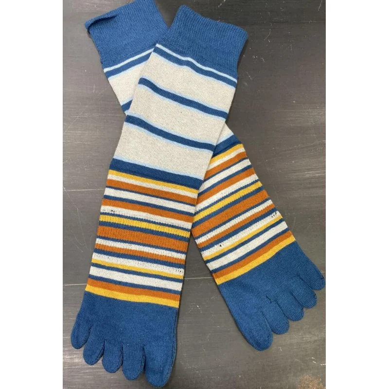 Chaussettes 5 Doigts Multi Rayures Bleu – Image 2