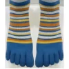 Chaussettes 5 Doigts Multi Rayures Bleu