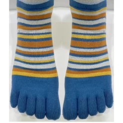 Chaussettes 5 Doigts Multi Rayures Bleu