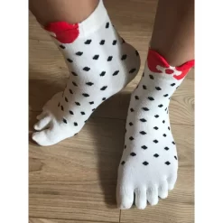 Chaussettes 5 Doigts Plumetis Et Noeud Pap