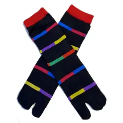 Chaussettes Japonaises à Rayures Façon Courréges