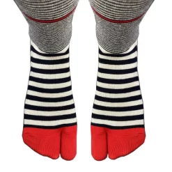 Chaussettes Japonaises Rayures Mariniere BErthe Aux Grands Pieds