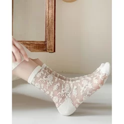 Chaussettes Transparente Façon Dentelle