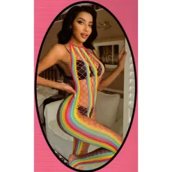 Collant Combinaison à Croisillon Arc En Ciel