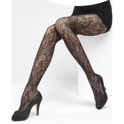 Collant Dentelle Bouquet Baroque Platino