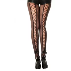 Obsessive Collant Noir Résille Effet Laçage