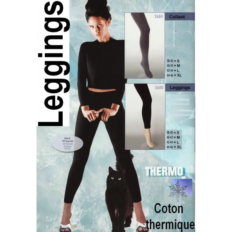 Collant Sans Pieds Coton Polaire Cronert – Image 2