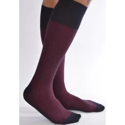 Mi Bas Laine Merinos Marine Nid D'abeille