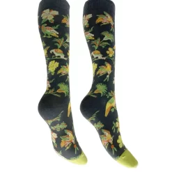 Mi Bas Perruches Et Branches Fleuries Caprices