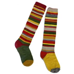 Mi Bas Rayures Tendance Asymétrique Rouges Et Jaunes